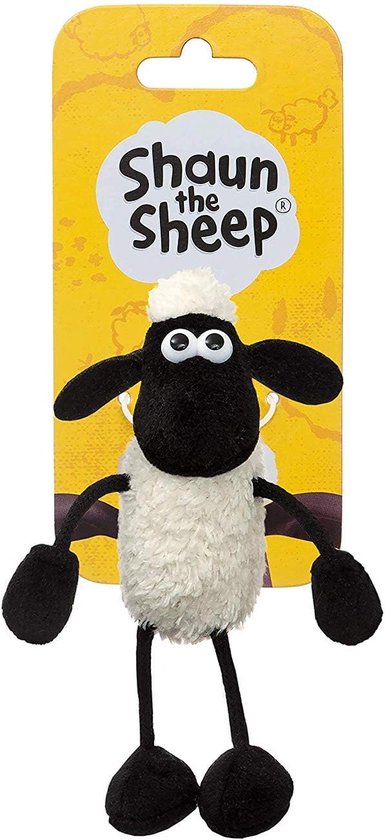 Schaap Knuffel - Rugzak Clip - Sleutels Meenemen - Zachte Pluche Kwaliteit - 14 cm Hoog - Zwart Wit