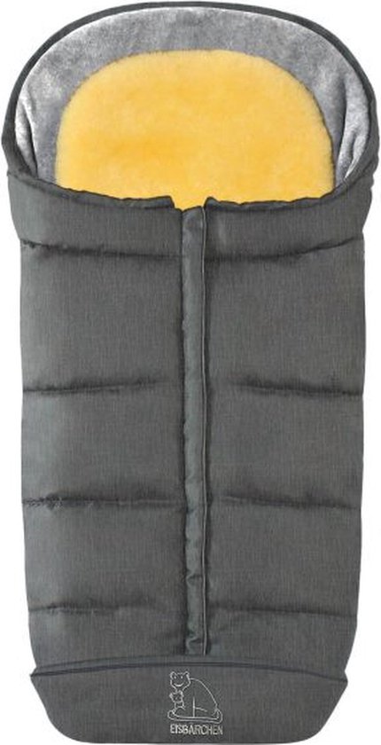 Schapenvacht Voetenzak - Comfort 2-in-1 (Licht Grijs) 100% Echte Schapenwol - Veilig & Warm voor je Baby (Medicinale, Merino Schapenvacht) - Kinderwagen, Buggy, Autostoel, Wieg & Ledikant (Schapenvacht ook los als Inleg en Opleg te gebruiken)
