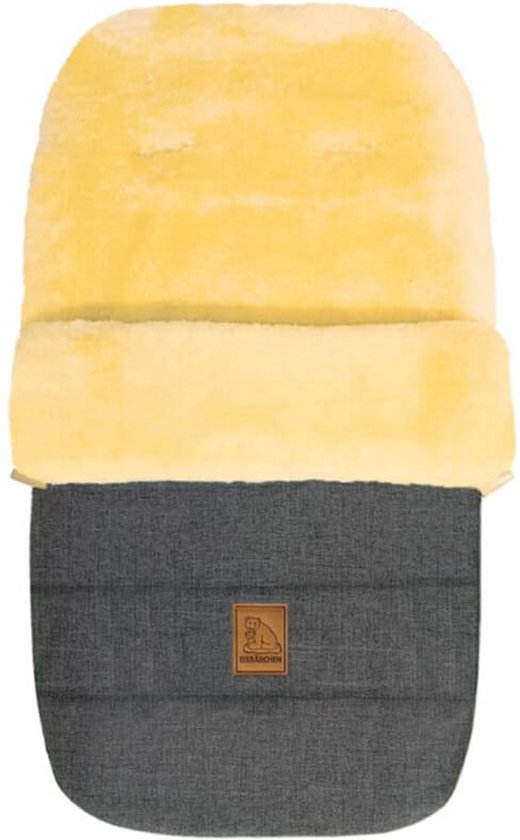 Schapenvacht Voetenzak - Deluxe (Lichtgrijs) 100% Echte Schapenwol - Veilig & Warm voor je Baby (Medicinale, Merino Schapenvacht) - Kinderwagen en Buggy van Merkloos