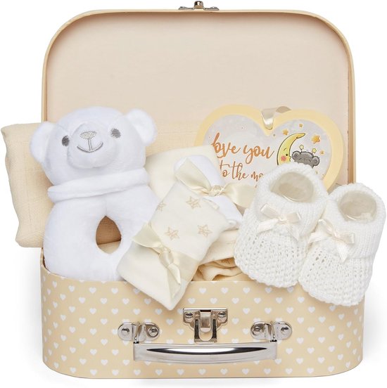 Schattig Babypakket met Dekbed, Romper, Pyjama, Slabbetjes en Wanten van Merkloos