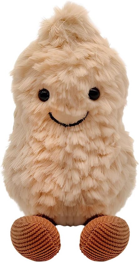 Schattig pluche pinda's dier 16 cm - zacht kort pluche met PP-katoen vulling - ideale kinderdecoratie van Merkloos