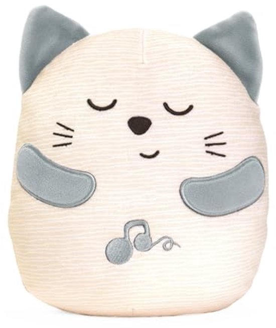 Schattig smeltend kitten, zacht pluche interactief dier voor kinderen, ontspannend met vibrerend effect, kussenvorm, klassieke muziek, wasbaar vanaf 0 maanden van Gipsy