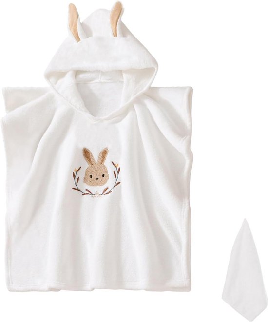 Schattige Baby Badhanddoek met Capuchon Absorberend Strand Bad Poncho 0-3 Jaar
