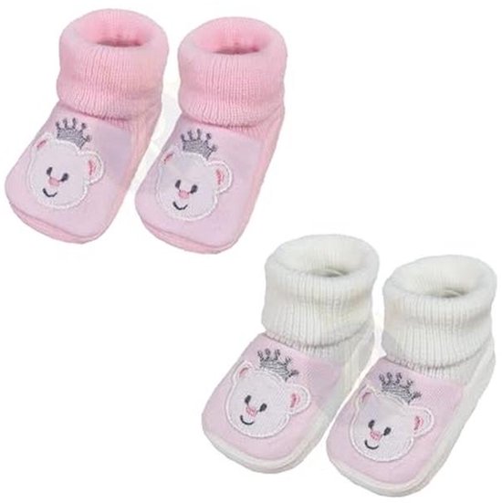 Schattige Baby Schoenen 0-3 Maanden - Warme en Veilige Baby Booties voor Binnen en Buiten van Merkloos