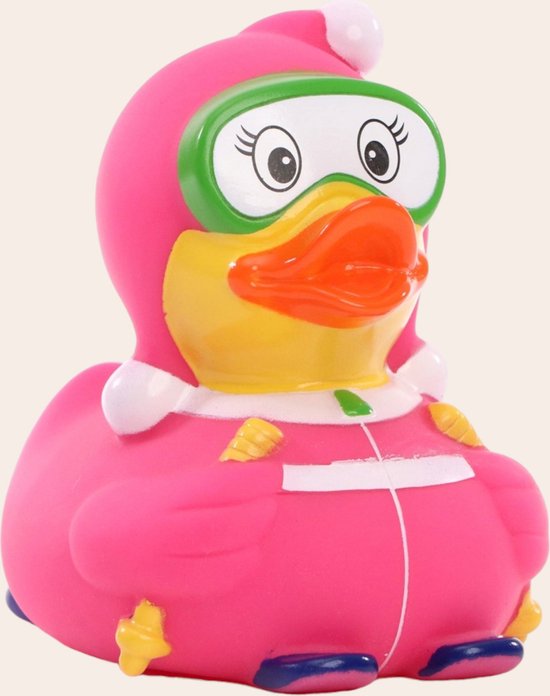 Schattige Badeend op Ski's van 8 cm van BudDuck