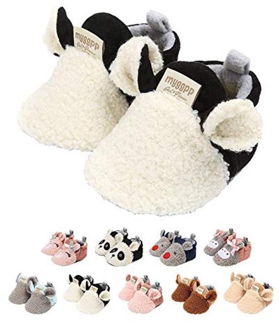 Schattige Cartoon Dieren Babyslofjes voor Nieuwe Wandelaars - Unisex Antislip Winter Boots