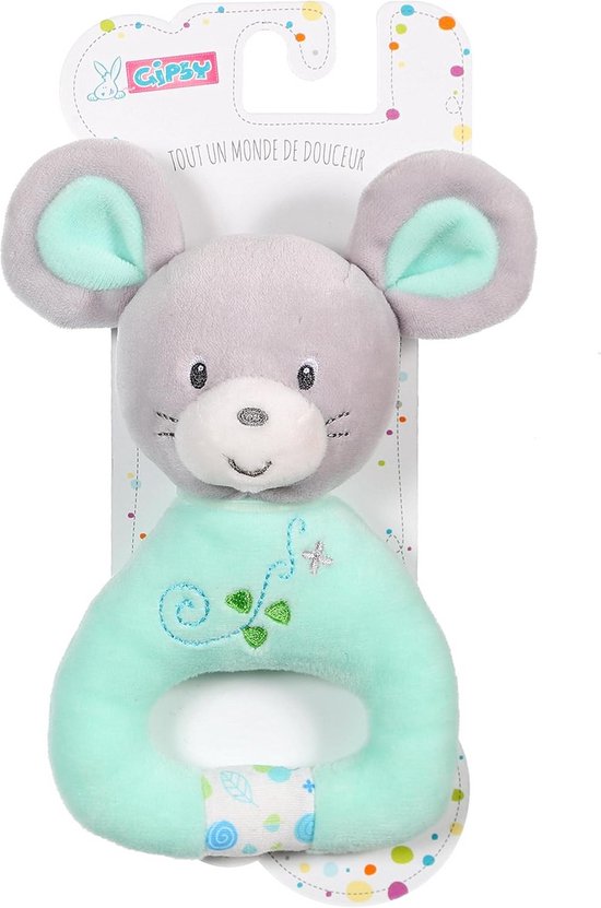 Schattige Groene Rammelaar Muis - Zacht Pluche Speelgoed voor Baby's