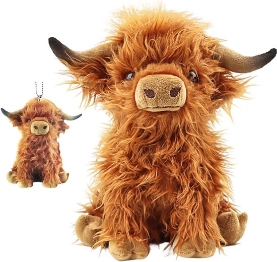 Schattige Pluche Koe Knuffel met Sleutelhanger - 25 cm Zacht Speelgoed van Merkloos