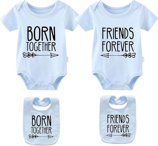 Schattige tweelingen romper set voor jongens en meisjes - Perfect cadeau voor babyshower en eerste uitrusting van Merkloos