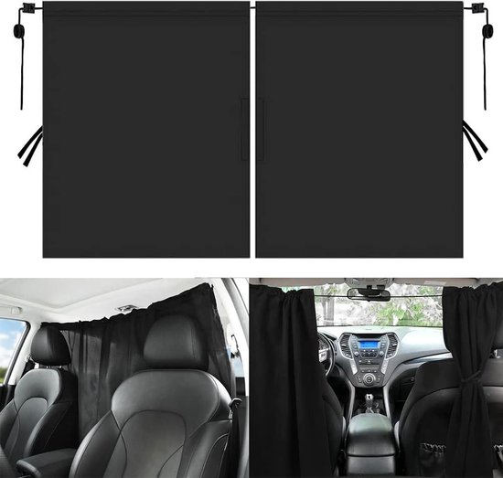 Scheidingsgordijn, zonwering, 140 x 82 cm, scheidingswandgordijn, auto, privacygordijn, afneembaar, zonwering van WIN.MAX
