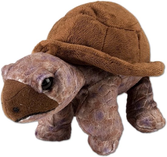 Schildpad Pluche - Knuffel Dier - Kinderen Spelen - Leereffect Natuur - 20 cm - Bruin
