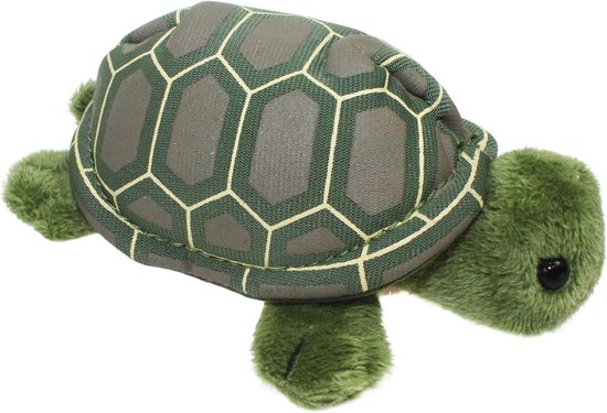 Schildpad Vingerpop - Handpop Dier - Verhalen Vertellen - Zachte Polyester Stof - 6 x 6 x 13 cm