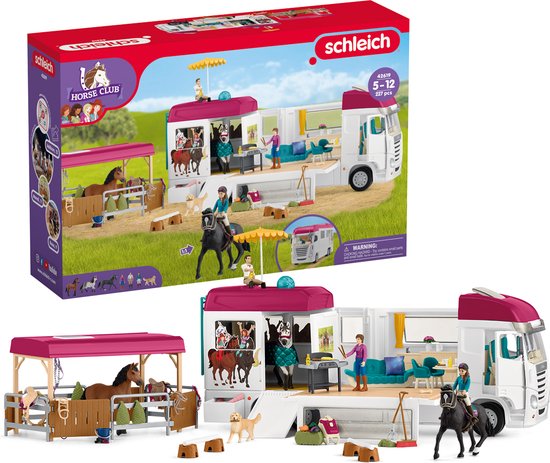 schleich HORSE CLUB - Paardenvrachtwagen - Paarden Speelgoed - 227 onderdelen - 42619 van Schleich
