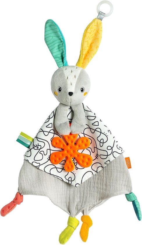 Schmusetuch Baby Spielzeug Hase - Schnuffeltuch für Neugeborene - Einschlafhilfe zum Knuddeln, Greifen - Kuscheltier Handpuppe - Kuscheltuch Schlaftier für Babys und Kleinkinder ab 0+ Monaten