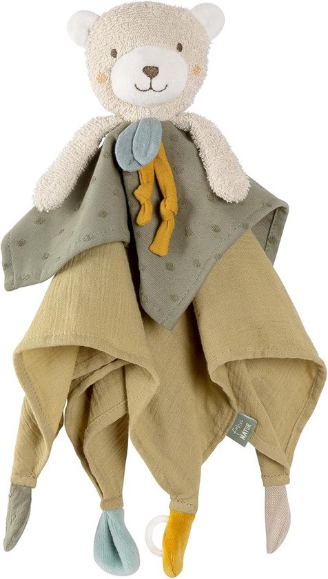 Schmusetuch Beertje Natuurlijke Katoen – Comfortabele Knuffel met Fopspeenring voor Baby's vanaf 0 Maanden