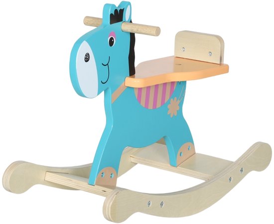 Schommel Ezeltje - Houten Wiegstoel voor Baby's en Peuters (Max. 25 kg) - Turquoise Groen
