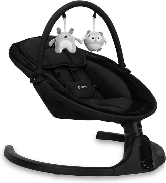 Schommelbank baby - Elektrische wip - Baby kalmeren - Met Bluetooth - Tot 9 kg - Onyx