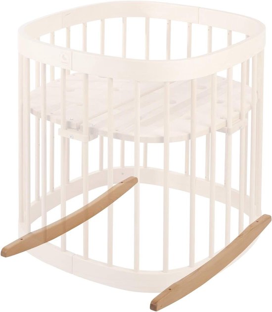 Schommelfunctie voor babybed - 7-in-1 wip en wiegglijders van beukenhout van Kibani