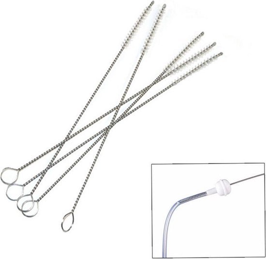 Schoonmaakborstels voor rietjes, fles, speen en espresso apparaten - 17 cm - 5 stuks - KELERINO. van KELERINO
