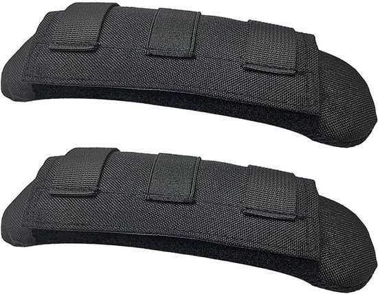 Schouderriem Pad - 2 Stuks - 22*8 cm - Zwart - Gordelbeschermer - Polyester - Schouderkussen - Gordelkussen - Voor reistas gitaarriemen camera - Verwijderbare Schouderriem Pads van Merkloos