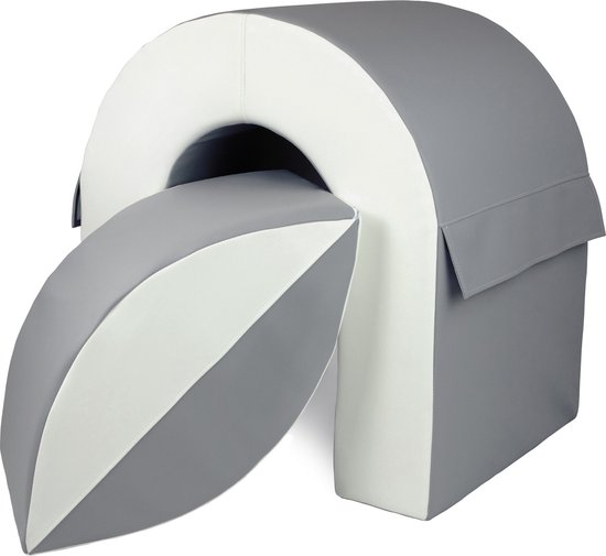 Schuimblokken speelgoed - met brug - 65 cm hoog - grijs van Mojeertje.