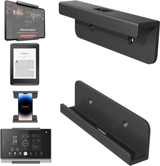 sciuU Universele Wandhouder voor Tablet, Smartphone en eReader, Muurhouder voor Afstandsbediening, Zelfklevend of Schroefmontage, Compatibel met iPad, iPhone, Samsung, Surface, Huawei