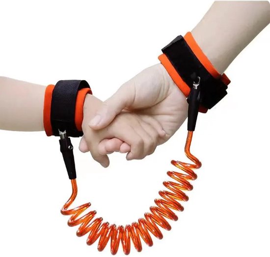 Scoby - 360° Polstuigje voor Kinderen - Veilig Onderweg - Looplijn - Safety Wristband - 2,5 Meter - Oranje van Scoby