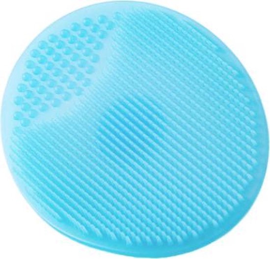 Scoby - Massageborstel - Babydoucheborstel - Siliconen Borstel - Baby Massage Brush - Compact - Blauw van Merkloos