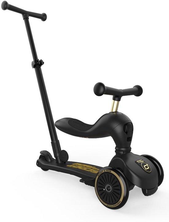 Scoot and Ride Highwaykick 1 Push & Go - Black/Gold - Limited Edition van Scoot and Ride