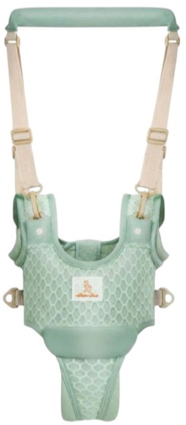 S&E Ademend Baby Loopgordel met Mandje – Verstelbare Veiligheidsharnas voor Peuters – Zomerproof & Comfortabel - groen van S&E