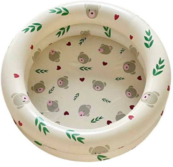 S&E Opblaasbaar Babybadje met Dierenontwerp – Inklapbaar & Geschikt voor Binnen & Buiten - Beer van Merkloos