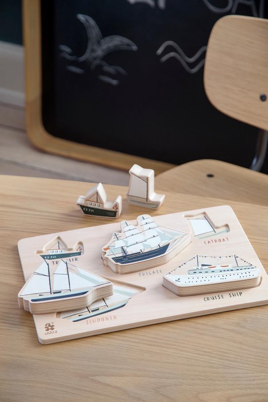 Sebra - Houten Vormenpuzzel Seven Seas - Puzzels van Sebra