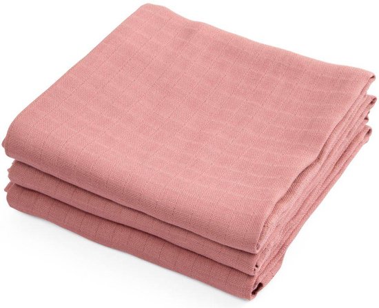 Sebra hydrofiele doeken set van drie 75x75 - roze van Sebra