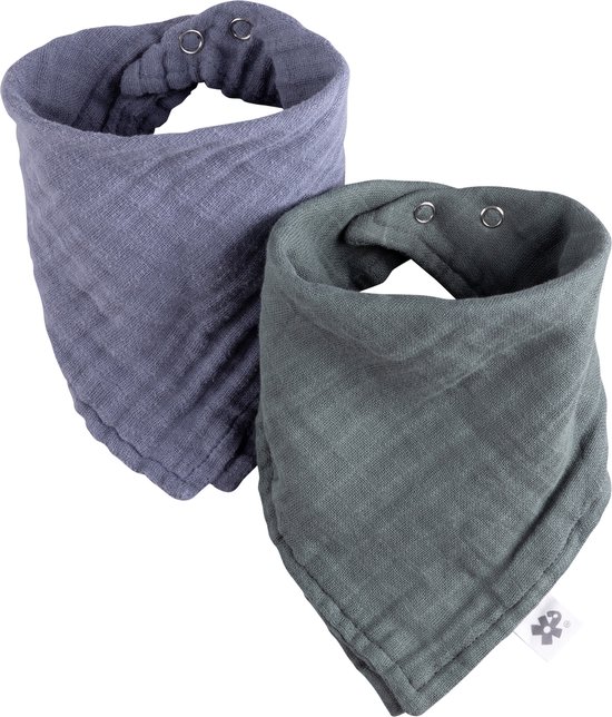 Sebra Muslin Drool Slab - 2 Stuks - Blue / Green van Sebra