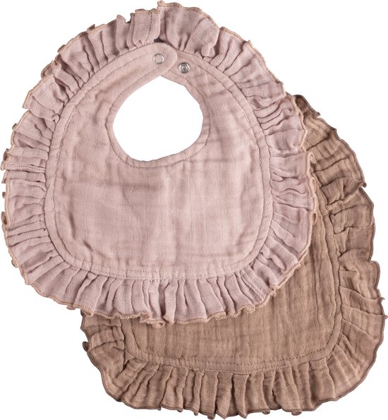 Sebra Muslin Drool Slab - 2 Stuks - Rose / Brown van Sebra