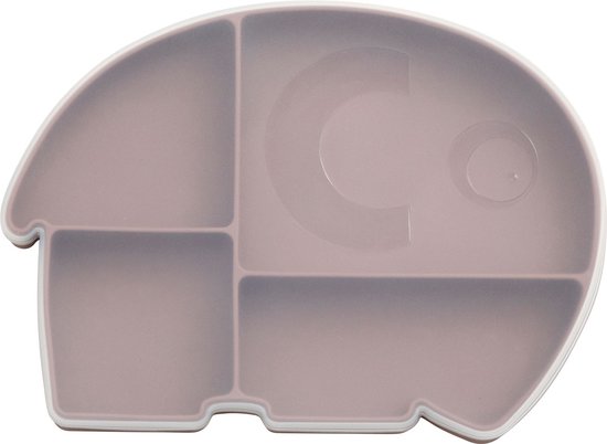 Sebra - Siliconen Vakjes Bord met Deksel - Blossom Pink - Borden van Sebra