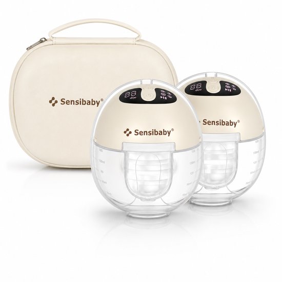 Sensibaby Twinflow Duo Sensibaby Dubbele Elektrische Borstkolf – Handsfree & Draadloos – Stil (40 dB) – Geintegreerd Nachtlampje – USB-C Oplaadbaar – Inclusief Luxe Opbergtas