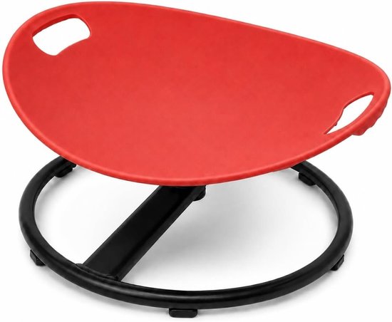 Sensory Draaistoel voor Kinderen met Autisme - 360° Draaifunctie, Veiligheidsgrepen, Antislip Basis, Verlichting van Bewegingsziekte voor Binnen en Buiten (Rood)