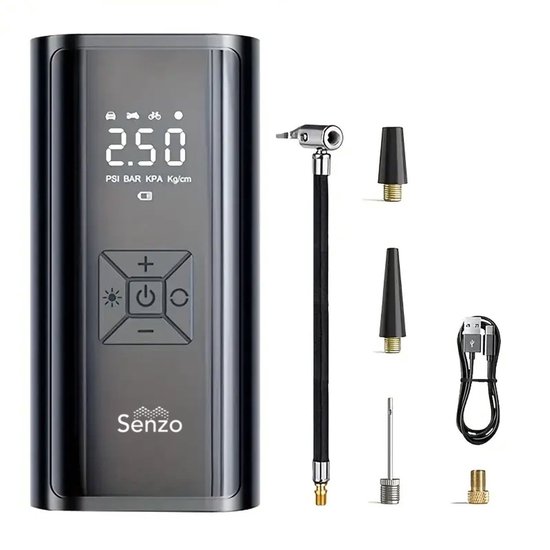 Senzo Elektrische Fietspomp - Luchtcompressor - Bandenpomp - Ballenpomp - Voor Fiets, Scooter & Auto van Senzo