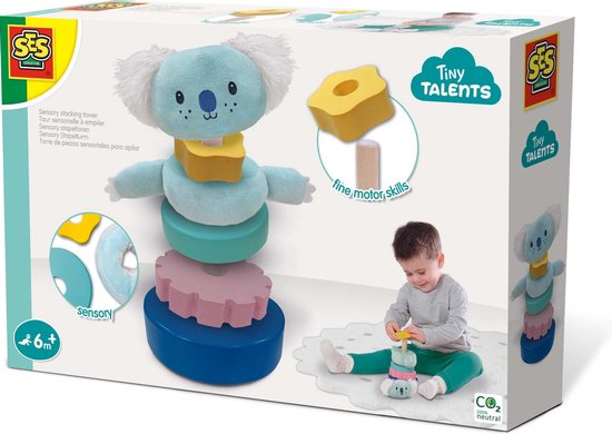 SES Tiny Talents - Sensory Stapeltoren - verschillende materialen van SES