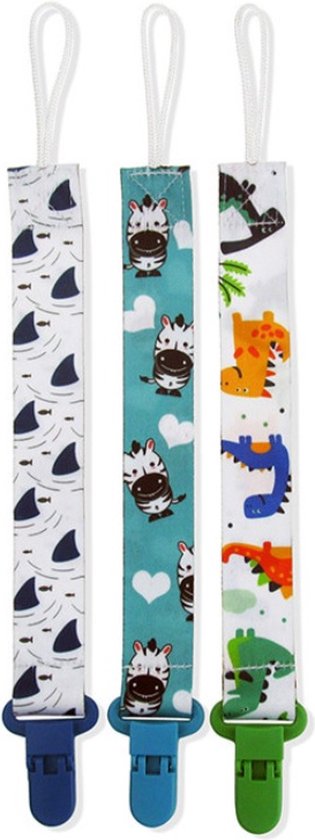 Set 3 stuks Speenkoord - Funky Animal - Speenketting - Fopspeenkoord 3 stuks van $