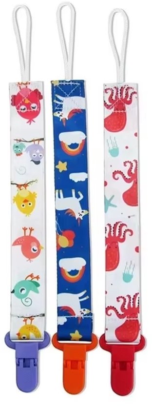 Set 3 stuks speenkoord - Speenketting - Dieren Mix – Fopspeenkoord van Little Lemonade