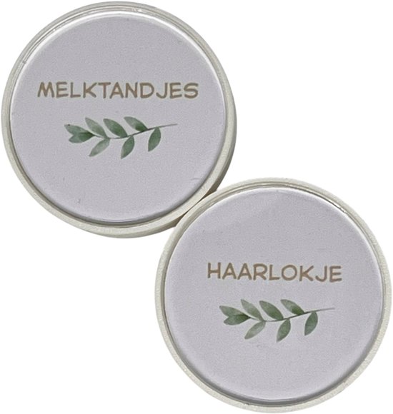 Set melktanden- en haarlokdoosje | bloem | tandendoosje | eerste haarlokje | bewaardoosjes set
