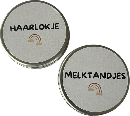 Set melktanden- en haarlokdoosje | regenboog | tandendoosje | eerste haarlokje | bewaardoosjes set van Zilverstad