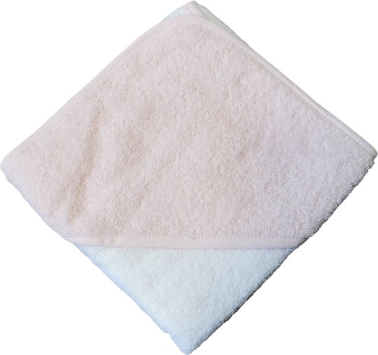 Set met 3 babycapes 75x75 cm wit met capuchon in roze van Kruidvat