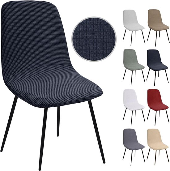 Set of 2 Stretch Chair Covers, Jacquard Chair Covers, Universal Chair Covers, Removable Washable Chair Covers for Dining Room, Hotel, Banquet, Wedding, Party, Decoration(Y-Dark Grey, Set of 2)