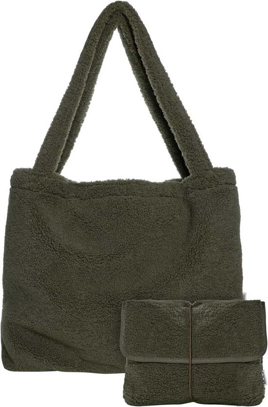 Set - Teddy Mom Bag + Luieretui - Olive van Studio Noos