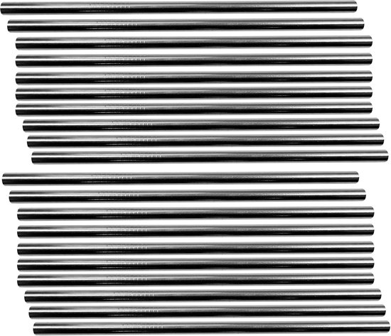 Set van 10 roestvrijstalen pijpjes/rietjes (8 mm diameter) van Mepal