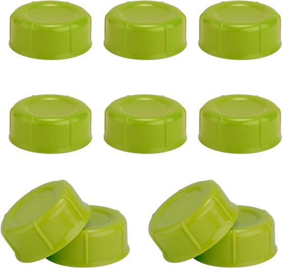 Set van 10 smalle babyflesdoppen voor flessen, BPA-vrij - Ideaal voor Dr Brown & Medela - Handig voor reizen en opslag - Inclusief afdichtingspakking - Geschikt voor Ameda babyflesaccessoires - Groen