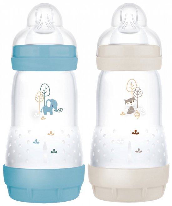 Set van 2 Babyflessen - MAM - Easy Start / Anti-Colic - 260 ml - Flow 2 Speen - Oceaan + Zand